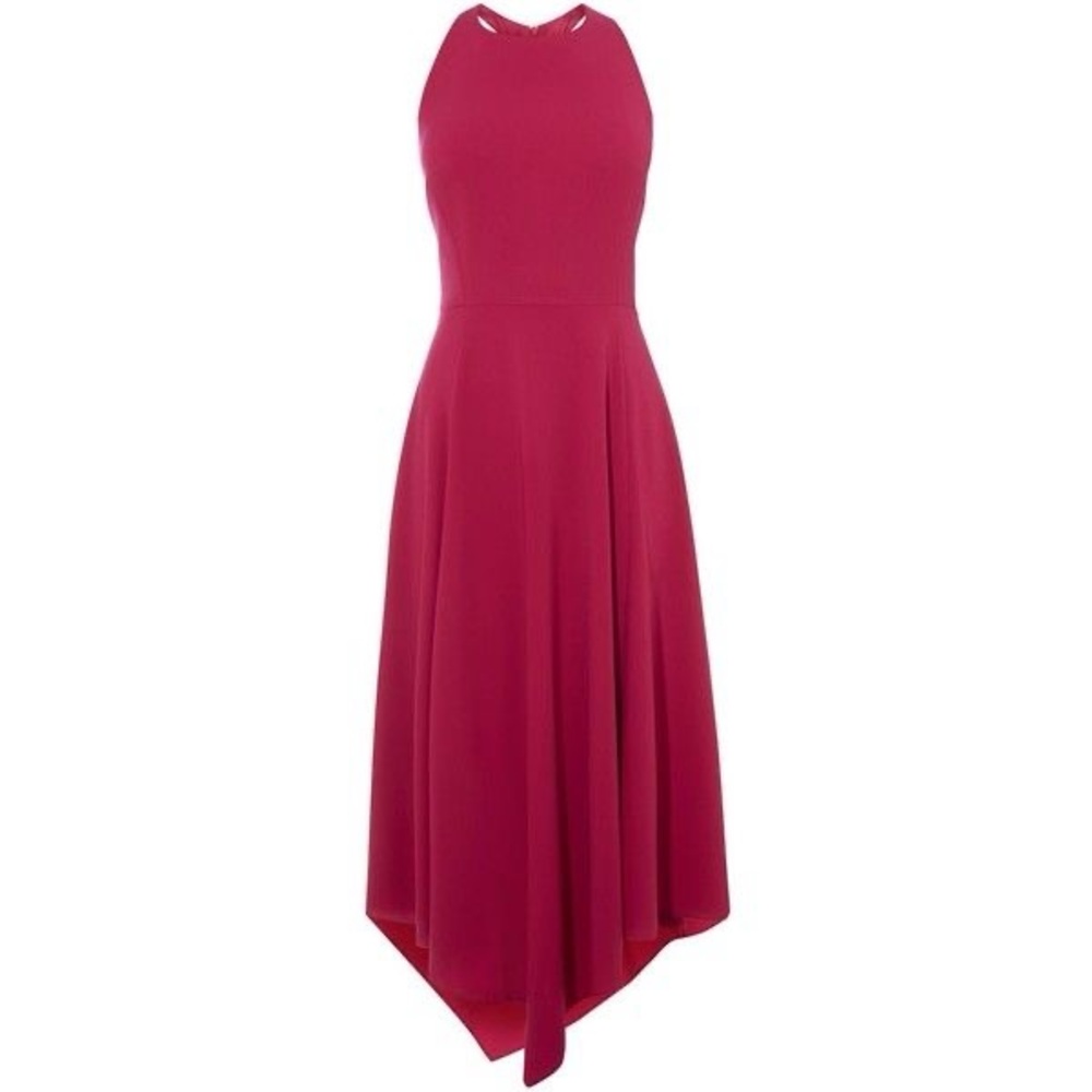NWT Karen Millen Magenta Fluid Midi Dress UK Size 10 US Size 6 - Picture 3 of 16